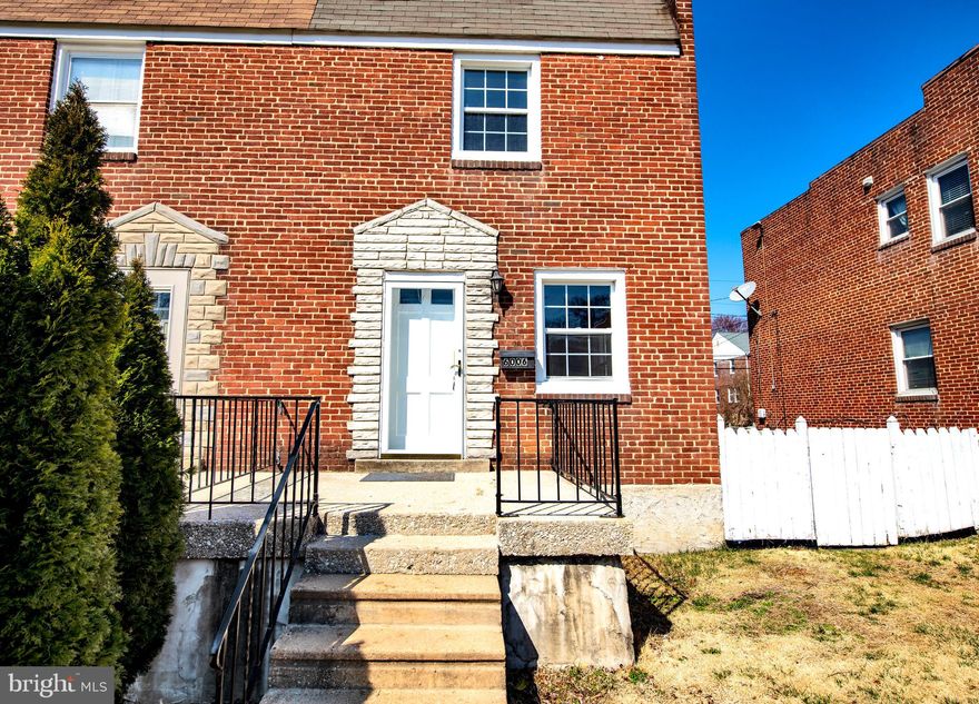 Renovated semi-detached brick home is move-in ready! Wood floors throughout this 3 bedroom 2 bath home. Spacious living room, separate dining room, updated kitchen has ceramic tile floor, granite counter tops, tile back splash, newer cabinets, appliances include gas cooking, refrigerator and range hood. The upper level has 3 spacious bedroom, all with wood floors and ceiling fans, updated full bath with laminate floor. Lower lever offers a large family room, full bath with stand up shower, and utility room with washer and gas dryer. Walk out steps to the fully fenced yard and potential parking.  New roof! Won't last long, make your appointment today!