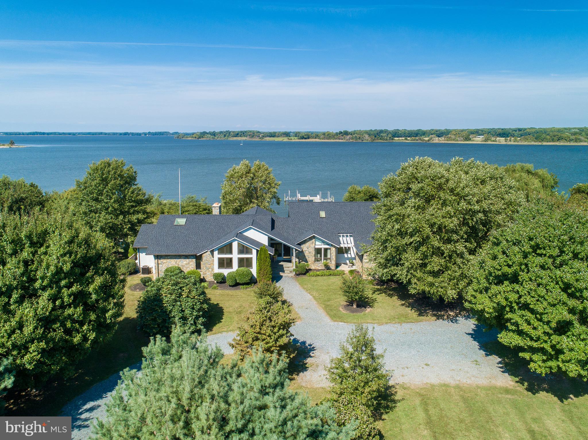 Exclusive Community and one of a kind views. Location offers incredible water views in every direction and breathtaking sunsets over the Corsica River. Situated in the cul de on a very private 2.83 acre lot offering 5 bedrooms, 3 full baths and a wide open floor plan. Hardwoods recently refinished, new roof and much more. Be sure you see the HUGE space over the garage just waiting to be finished.