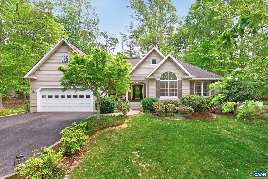 Exceptional curb appeal home in Lake Monticello. Welcome to this beautifully designed 1,613 sq ft golf view home, ideally positioned on a corner lot, this home is for the discriminating buyer. Thoughtfully laid-out 3 bedroom, 2 bath home in Lake Monticello, VA offers the perfect blend of modern comfort, open floor plan, and functional living. Step inside to a light-filled living room featuring cathedral ceilings and a cozy fireplace, creating an inviting open concept living space ideal for entertaining. The spacious oversized kitchen with granite countertops is a standout, featuring cherry cabinets, a large pantry, and abundant prep space?perfect for everyday living and hosting.The primary suite features an updated primary bathroom, offering a fresh, modern feel with quality finishes. Enjoy the warmth and elegance of hardwood flooring throughout main living areas, adding timeless style and durability.Relax year-round on the screened-in porch with golf course views, or unwind on the covered front porch, providing additional outdoor living space and charm.This move-in ready home in Lake Monticello is tastefully updated, well-maintained, and located in a highly desirable golf course and lake community with amenities.,Cherry Cabinets,Granite Counter,Fireplace in Living Room