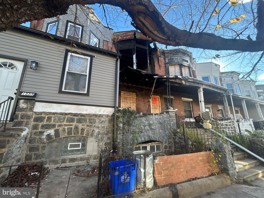 Fire damaged property in need of full renovation