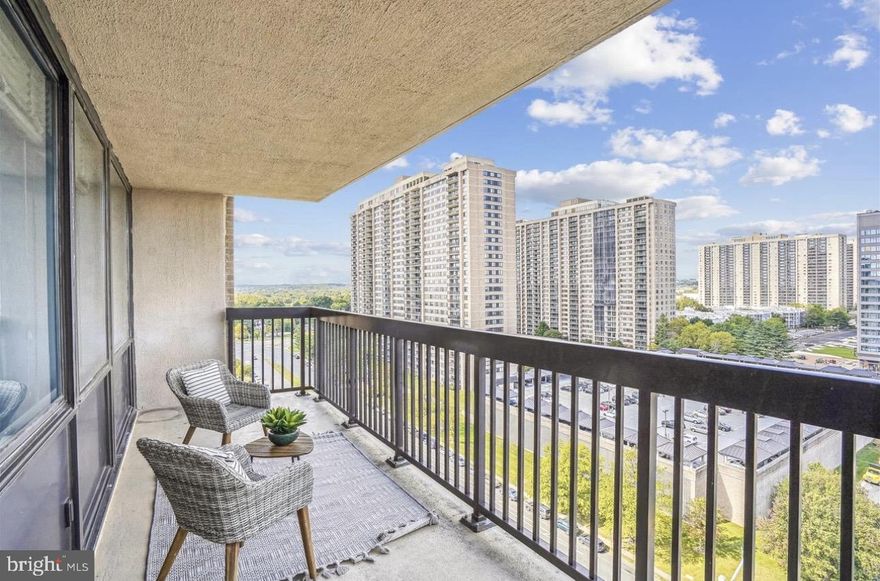 Experience resort-style living at Skyline House in this rarely available Residence #1506, the sought-after “06” model end-unit beautifully positioned on the 15th floor. Offering nearly 1,900 square feet of light-filled living space, this expansive home combines comfort, scale, and sweeping panoramic views of the Northern Virginia skyline.

Floor-to-ceiling windows surround the open-concept living and dining areas, flooding the home with natural light and creating an inviting atmosphere ideal for both everyday living and entertaining. Step onto the oversized private balcony to enjoy stunning sunset views and elevated cityscapes. Freshly painted and virtually staged, this residence is move-in ready.

The spacious primary suite serves as a private retreat, complete with an enormous walk-in closet and en-suite bath. Two additional generously sized bedrooms provide flexibility for guests, a home office, or additional living space. The rare 2.5-bathroom layout enhances functionality and convenience, making this floor plan ideal for comfortable daily living and hosting.

Skyline House is an award-winning, full-service community known for its exceptional live-work-play lifestyle. Residents enjoy 24-hour concierge and security, two state-of-the-art fitness centers, a sauna, a sparkling outdoor pool, penthouse-level billiards and entertainment rooms, library and card rooms, multiple party rooms, 24/7 on-site management, secure garage parking, and a dedicated storage unit.

Perfectly located in the heart of Bailey’s Crossroads, you are just moments from Target, Giant Food, and a variety of dining options. Commuters will appreciate immediate access to I-395, approximately four miles to the Pentagon, close proximity to Amazon’s HQ2 at National Landing, curbside Metrobus service, and a complimentary shuttle to the Pentagon City Metro. Enjoy easy access to Shirlington, Old Town Alexandria, Tysons Corner, and Washington, D.C.

Luxury high-rise living, exceptional amenities, and an unbeatable location — schedule your private tour today!