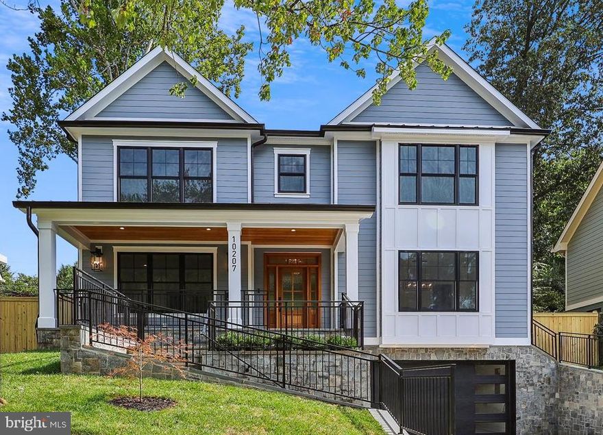 Welcome to 10207 Parkwood Drive - a gorgeous, modern farmhouse in the heart of Kensington! This beautiful, brand new home offers everything that you are looking for in a new construction, including a practical, open floor plan with great spaces and lovely finishes with an attention to detail. You will enjoy and appreciate the high quality craftsmanship on 3 finished levels with approx. 5200 sq. feet of amazing living space. Stunning white oak floors on the main and upper levels, Andersen windows, custom light fixtures, a practical mudroom with cubbies and built-ins, a fantastic primary suite and an amazing gourmet kitchen complete with a large island are just some of the features that you will fall in love with. Upstairs you will enjoy 4 bedrooms and 3 full baths as well as the convenient laundry room. This primary suite is gorgeous: tray ceilings, a beautiful chandelier, large windows,  2 custom-built walk-in and 2 additional large closets, and an amazing luxury bath with a walk-in shower and a free standing tub. The lower level offers a great room, a wet bar, a game area, a yoga/exercise room and a spacious guest/nanny/au-pair suite. In the back of the house you will enjoy a wonderful flagstone patio and your very private backyard. Luxury, comfort & convenience - this home has it all! Just outside the Beltway, with easy access to all major commuter routes, within a short walking distance to KP Elementary School (right around the corner!), Rock Creek Park and Kensington's bustling downtown area offering restaurants, shopping and that wonderful small town feel, yet within minutes from Bethesda and Washington, DC.