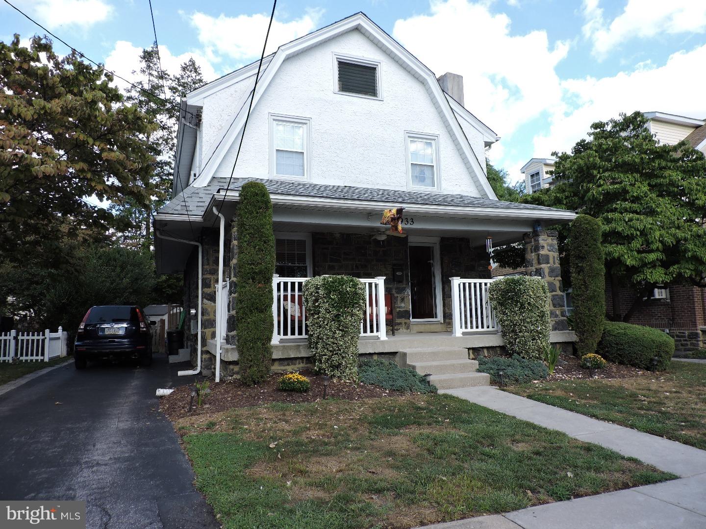 Back on the market-Buyers'mortgage fell through.THE AFFORDABLE DREAM!This stone and stucco Dutch colonial,well landscaped,w/great curb appeal,is sitting pretty on a lovely street in a convenient section of Drexel Hill.THOUGHTFUL UPGRADES & UPDATES have been performed inside & out!Some terms of endearment include a dimensional shingled roof(2010),gas heater(2012),private d/w for 3 cars,newer windows,nicely refinished hw flrs w/walnut inlay,up-to-date wall colors,motion sensor lights,fenced yd,glass door knobs,special order blinds T/O,finished lower level & private,pavered back patio.Sit a spell on the large,open front porch w/stn pillars & CF when you want some quiet time or want to chat with the neighbors.Enter into the LR,complete w/a gas log stone FP with marble hearth & gold walls.The DR shows off custom B/I's on either side of the radiator,coat closet,stainless chandelier,CM,wainscoting and chocolate walls.It opens to a"WOW"of a large kitchen!Here you'll find a peninsula with 4 newer stools,maple cabinetry,interlocking Brazilian cherry flooring,recessed lts,Maytag DW,gas stove,self cleaning oven,GD and side-by-side fridge.Perfect set-up for entertaining and family gatherings!Notice the wide sill that runs up the steps to the 2nd floor-perfect for your special collectables and family pictures.4 BR's are upstairs.One has multipurposes other than a BR--office,nursery,walk-in closet,exercise room,etc.All BR's have 2 windows,good closets and AC's.The color combos are beautiful!BR #4 shows off a looped Berber w/w & a make-up area.3 Br's boast hw's.The hall bath is lovely!--deep tub w/tumbled marble tile surround,dark sage walls,antique-look barrel vanity & s/s fixtures.Walk up from the hallway to the floored,partially finished storage attic.Lots of potential here for another BR,office,man cave or playroom.The lower level can be accessed via the kitchen.A terrific finished area awaits!Two terracotta-painted walls and 2 light coffee walls put a nice touch to the great space for the little ones to have their BFF's over,or to entertain your friends.There is a window ac unit here and a corner,gas FP.BONUS!--check out the new 2nd full bath!(2011)..low boy toilet,shower stall,coffee walls & new SS lt/fan.Other upgrades include, glassblk windows,workshop area,laundry,2 sumps(1 new),new waste pump and PVC for baths.Wonderful,flat fenced back yard w/new corner shed, private patio and wood steps from kitchen door.FREE TWG Home Warranty!This home EXCEEDS ALL EXPECTATION