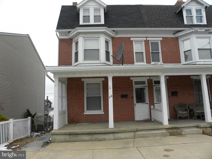 Spacious home in Red Lion Boro. Hardwood floors in LR & DR.  3 bedrooms on 2nd floor and 2 bedrooms on 3rd floor (you have to walk thru one BR to get to the other)  2 baths.  Walk-out basement.  1 car 2 story garage with 2nd floor game room that has a loft & separate door with deck.  Large beautiful park across the street and spectacular views from upper back 2nd & 3rd floors.