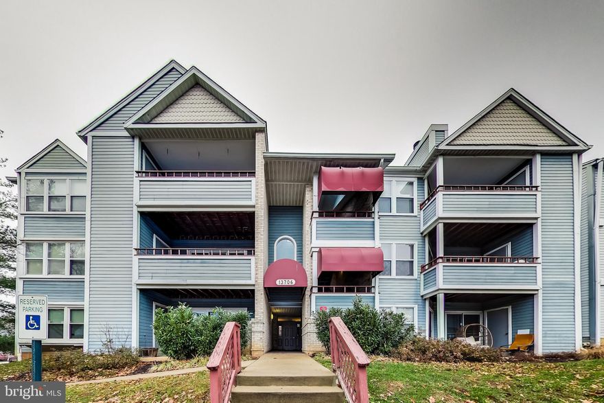 Your new home awaits! This is one of the larger 2 bedroom units available.  No stairs...! This bright and airy, entry level home offers the convenience you are looking for. This home has an open floorplan, generously sized bedrooms and rear-facing patio with peaceful views. Elegant hardwood flooring leads you to the kitchen and living room.  Kitchen features breakfast bar, granite counters, plenty of cabinets and laundry closet with stackable washer and dryer.  The primary bedroom features a walk-in closet with custom shelves, and private bath.  The primary bath has dual sinks and a standing shower with an area for seating.  Second bedroom features walk-in closet space and private access to the  patio. There is also a second Jack and Jill styled hall bath.  Beautiful ceiling fans throughout!  Separate storage unit included.  Conveniently located just minutes from Ride-On Bus, ICC-200, I-95, Rt 29, Ride-On Bus and multiple shopping and dining options.