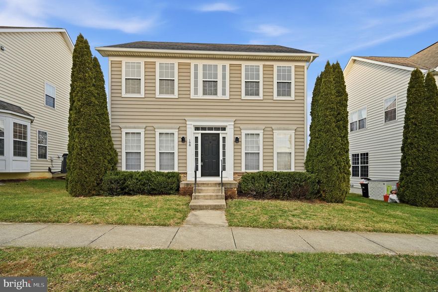 This three bedroom Colonial offers a bright, open layout with an updated kitchen featuring modern lighting, an oversized island with granite breakfast bar and  Luxury Vinyl Plank (LVP) floors throughout. The inviting family room includes a cozy gas fireplace and ceiling fan, while the formal living and dining rooms provide excellent space for entertaining or a home office. A two-story foyer adds an open spacious feel to the entry. Upstairs, the spacious primary suite boasts two closets, a double vanity, a tiled shower, and a large soaking tub. The home also includes a detached two-car garage, and a fenced backyard with a large concrete patio. There is plenty of parking, in the back and front of the home. The unfinished basement offers abundant storage. Ideally located just off US-340 this home is perfect for commuters and families alike.
