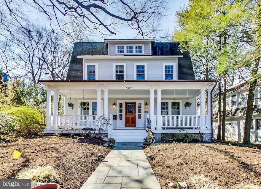 Charming 5BR Colonial in Chevy Chase! Home has solid oak floors, amazing natural light, 2 living rooms each w/ a fireplace & updated kitchen w/ top-notch appliances! Master bedroom is enormous w/ updated en-suite bathroom & private balcony! Top level has au-pair suite w/ kitchenette. Fully finished basement & large backyard! 15-min walk to Metro!