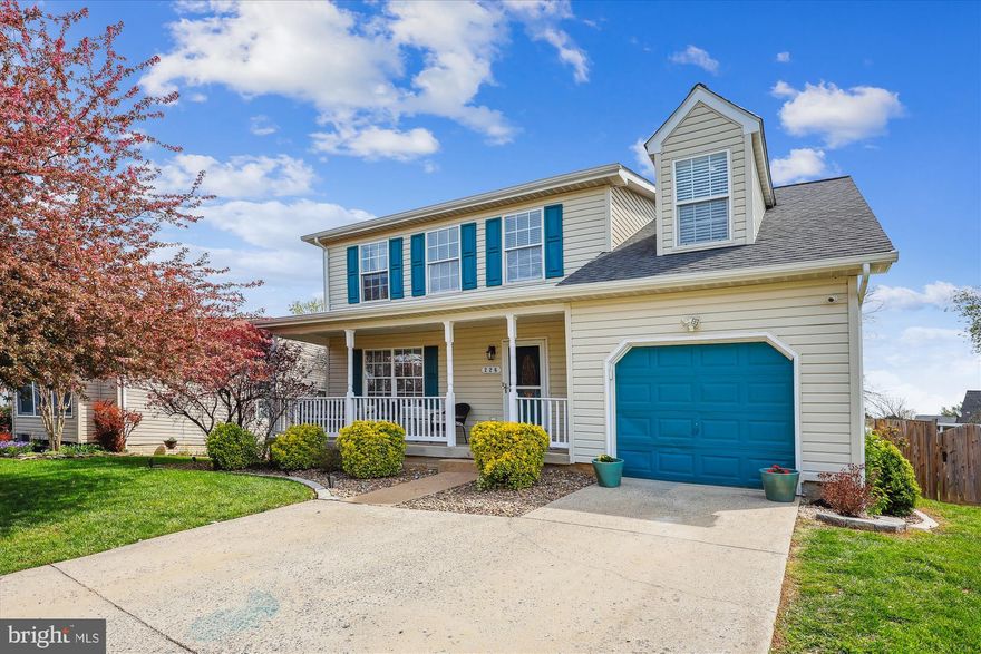From the charming front porch, step into this extraordinarily inviting and move-in ready colonial, complete with garage. Flooring and lighting updates mean luxury vinyl plank and recessed ceiling lights on all three levels! The welcoming kitchen features a center island with pendant lights and room for seating, granite counter tops, tile backsplash, and stainless steel appliances, including a 5-burner stove with oval burner in the middle, which can be used for griddles or long pans. A gas fireplace with a gorgeous stone surround to the ceiling highlights the cozy family room next to the kitchen. Upstairs, the primary bedroom offers a walk-in closet, luxury vinyl plank flooring, recessed lighting, and ceiling fan, and a remodeled en-suite bath boasts a delightful step-in shower with rain shower head plus 3 shower jets! Ceramic tile surround & flooring finish this modern oasis. Three other bedrooms with luxury vinyl plank flooring, ceiling fans and recessed lights, plus another recently remodeled bath, complete the restful upper level. The finished lower level includes a recreation room, remodeled full bath, guest room/office, storage room, and outside exit. The fenced backyard supplies a recreation and entertainment escape, with a two-tiered deck, grape arbor, gazebo, pool, and play equipment. A roomy well-built storage shed provides space for all sorts of backyard game equipment. Save on electric bills with included solar panels! Downtown Frederick’s historic charm and century-old buildings are mere moments away. Explore local parks, theaters, museums, and galleries. Visit historic Shab Row or Market Street and enjoy a variety of highly reviewed boutique shops and restaurants. Then explore Frederick County’s local amusement parks, wineries, orchards, hiking trails, breweries, and battlefields. This lovely home offers easy access to anywhere via Routes 40, 70, 15, and 270. Come live your dream!