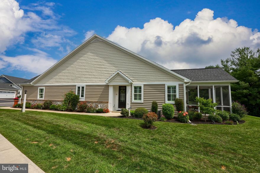 Open Floor plan and all one floor living in the Crossgates Community. Superbly maintained semi-detached home built in 2018. This Els II model features a vaulted ceiling in the spacious kitchen, granite counter tops, island, stacked stone backsplash, stainless steel appliances and large pantry open to a dining area and great room. Owner’s suite with dual closets and bathroom with ceramic tile flooring, with double sinks and over-sized shower ceramic tile shower with grab bars. Convenient 1st floor laundry with slop sink Additional bedroom in the front currently used as an office with a full bathroom. Large unfinished basement with superior walls and egress window. Enjoy the peace and quiet while you relax in the Screened-in porch overlooking the 8th fairway of the Crossgates Golf Course. This low maintenance lifestyle you can sit back while the mowing and snow removal is taken care of by the HOA with low quarterly fees.
