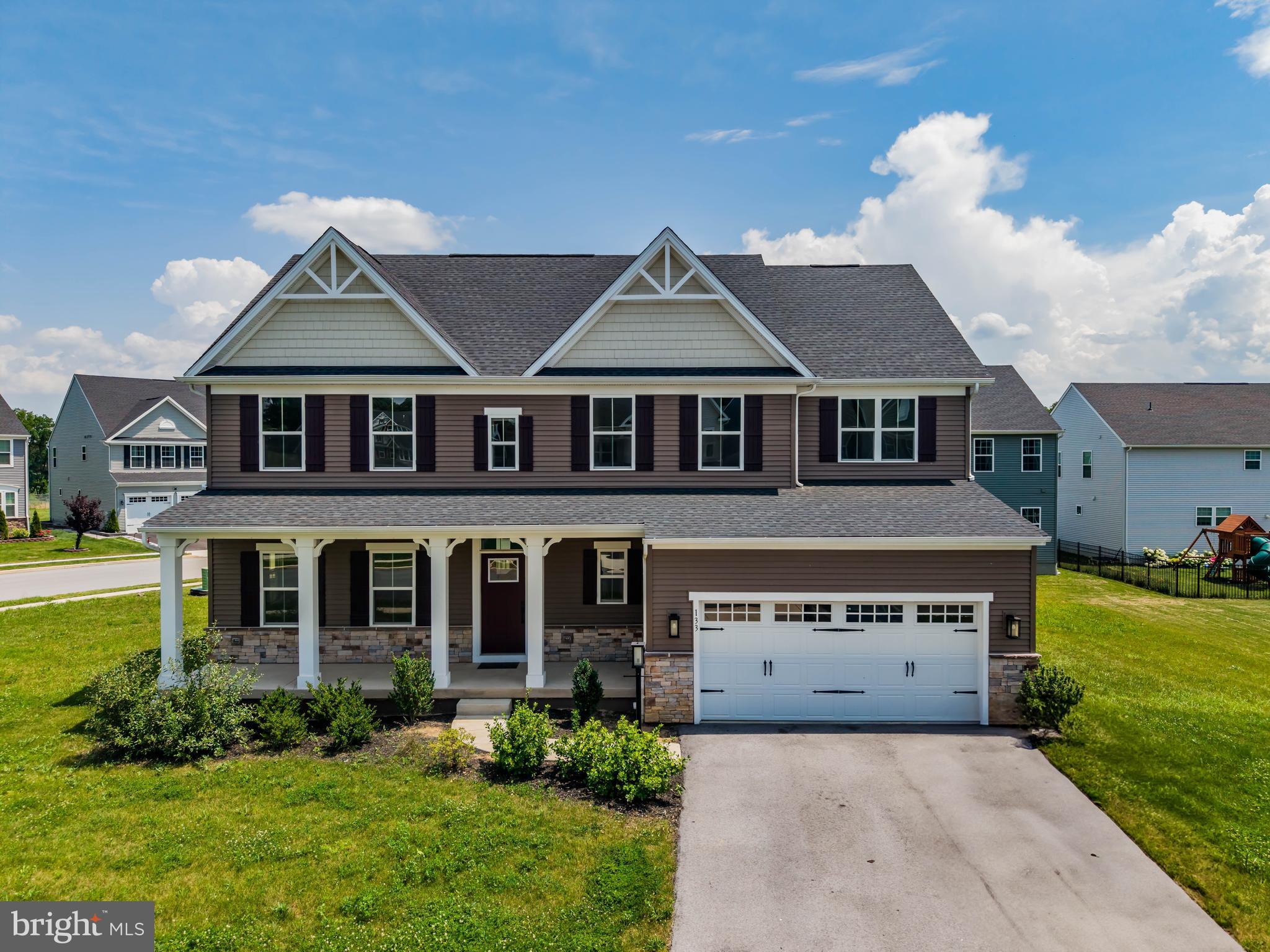 Welcome to this gorgeous NORTH facing 5-bedroom, 5-bath home in the highly desirable Grayhawk Landing community, located in the sought-after Cumberland Valley School District with convenient access to I-81, I-83, and Route 581.
Step into luxury with over 4,112 square feet of beautifully designed living space, offering an open-concept layout perfect for modern living and entertaining.Elegant foyer with flex room with double windows featuring luxurious vinyl flooring — ideal for a home office or formal sitting area Gourmet kitchen with oversized island, Quartz countertops, stainless steel appliances and upgraded Cabinets
Spacious dining area seamlessly connected to a large, inviting family room
Private guest suite on the main level with full bath and convenient garage access
Luxurious primary suite upstairs with a spa-like bathroom and oversized walk-in closet
Three additional generously sized bedrooms, three full baths, and a large loft area on the second floor
Fully finished basement featuring a full bath and convenient walk-up stairs providing direct access to the backyard.
Efficient central gas heating and central air conditioning
Premium laundry appliances and refrigerator included
2-car attached garage plus driveway parking for two additional vehicles
Don't miss the opportunity to own this stunning home in Grayhawk Landing, where comfort, style, and convenience come together seamlessly.