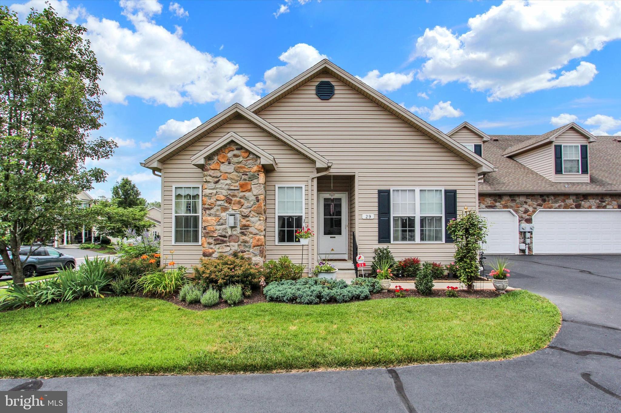 Great opportunity to buy an 2035 sq ft ( one of the largest in the neighborhood! ),3 bedroom, 2.5 bath rancher quad-style home in the popular Deatrick Village development, conveniently located just 1.5 miles from historic downtown Gettysburg square and just seconds from the Battlefield for walking, biking, sightseeing. This quad offers a 4' deep concrete floor crawlspace for tons of storage. The open floorplan main living areas are all solid oak flooring, with crown molding, chair rail and vaulted ceiling in the living room. Main floor primary bedroom also has oak floors, a large walk-in closet and a full bath with double-bowl sink, soaking tub and shower. First floor is rounded out with a laundry room , office nook and 1/2 bath for guests. New central air conditioning 2023. HOA covers all lawn maintenance, snow removal, trash, exterior maintenance of home including roof and siding, and offers a club house with small gym, kitchen and entertaining space. HOA has granted permission for owners to convert front flower bed area to a sitting /patio area. HOA is resealing driveway on 8/12. Come, take a look, but serious condo buyers only, please.