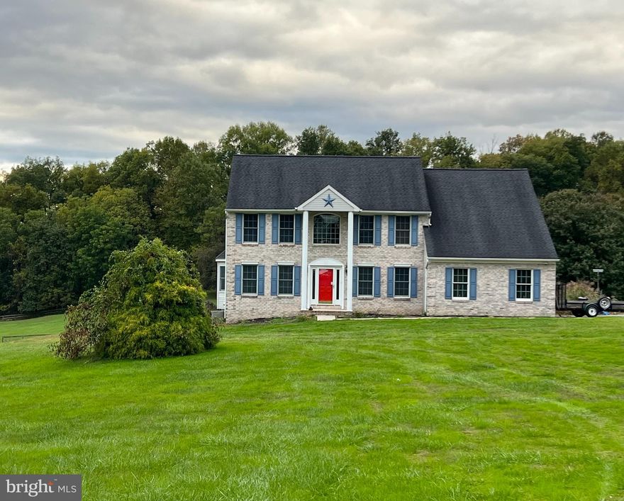 "HELLO HORSE LOVERS & CAR ENTHUSIASTS"   12.55+ Acres!!  36x36  5 stall  barn with tack room!!! Fenced pasture, 2 car attached garage & 4 car oversized Detached GARAGE with car LIFT and SHED!!
Stately Farmhouse Colonial with Front Porch with Columns! All Brand new neutral color carpet and Fresh Paint throughout!! Home Features 4 bedrooms plus large bonus room in Master & first floor Den/office. Huge Master bedroom with large walk-in closet, and Master bath with soaking tub, new dual vanity sink & shower! The other Upper 3 bedrooms are nice size & another Full bath. First floor Den/Office, Formal Living room with Bay windows & lots of windows to allow light in, Formal dining room with New light Fixture! Kitchen has beautiful cherry cabinets that go to ceiling, kitchen island, ceramic tile & breakfast room. First floor family room with sliders to deck overlooking amazing country view. Lower level Full basement with slider walk-out to backyard. Roof 5 years old, newer hot water heater, washer & dryer 2 years old.
Great location !!! North Harford schools!
Very private neighborhood -Located on cul de sac home sits back off road with shared driveway. Amazing views!! WOW WOW WOW this home has it all!! 
** Please REMOVE SHOES when showing -Thank you