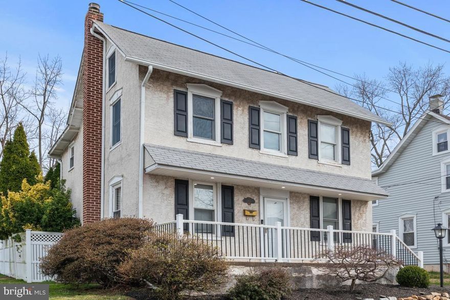 A North Wales Borough home with a location that’s hard to beat—just one block from the train station for a seamless daily commute. This charming single-family home delivers space, flexibility, and value in all the right ways. From the moment you walk in, you’ll appreciate the gorgeous hardwood floors that flow throughout and the inviting center foyer that opens to both the living and dining rooms. Natural light pours into these spaces, creating a warm, welcoming feel. The living room offers plenty of room to gather, while the dining room—finished with chair rail and crown molding, is ready to host holidays and celebrations with ease. The eat-in kitchen checks all the boxes with bright white cabinetry, stainless steel sink, pantry storage, tile flooring, and space for a full table setup—perfect for everyday living. Just off the kitchen, the mudroom adds serious functionality with extra storage, a large closet, and direct access to the backyard, along with a conveniently placed powder room. A massive detached rec room sits just steps from the main house, offering approximately 475 square feet of bonus living space. Whether you’re dreaming of a home office, gym, studio, game room, or the ultimate hangout spot—this space gives you options. Complete with recessed lighting, ceiling fans,  and baseboard heat, it’s fully equipped and ready to go. Upstairs, you’ll find three bedrooms with hardwood floors and ceiling fans, a full bathroom. Storage will never be an issue with attic space, a basement, and a rear yard shed. Homes with this kind of bonus space, walkable location, and move-in ready condition don’t come around often—this is one you don’t want to miss.
