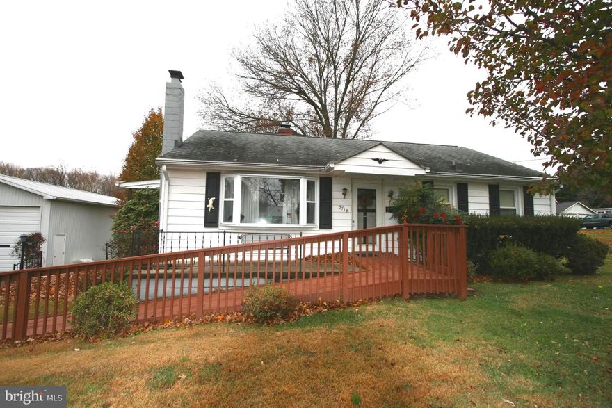 Professional pics soon. Car guys alert! Beautiful 2 acre lot! 3 bedroom one level living with a huge detached 20 x 36 garage- pole building large enough for an RV! Garage has over 13-foot ceilings, would be a perfect set up for auto enthusiasts to install a car lift or 2. Can fit 4 cars inside even has a rear garage door.12 x 16 shed.  Located super convenient to Frederick, shopping, restaurants, movie theatre, parks with overlook, hiking & mountain biking, commuter routes and more! Freshly painted, vinyl windows, architectural shingle roof, hardwood floors on the main level, central air conditioning, partially finished basement with pellet stove and walk up stairs to rear entrance, deck overlooking the scenic 2 acre parcel and more.