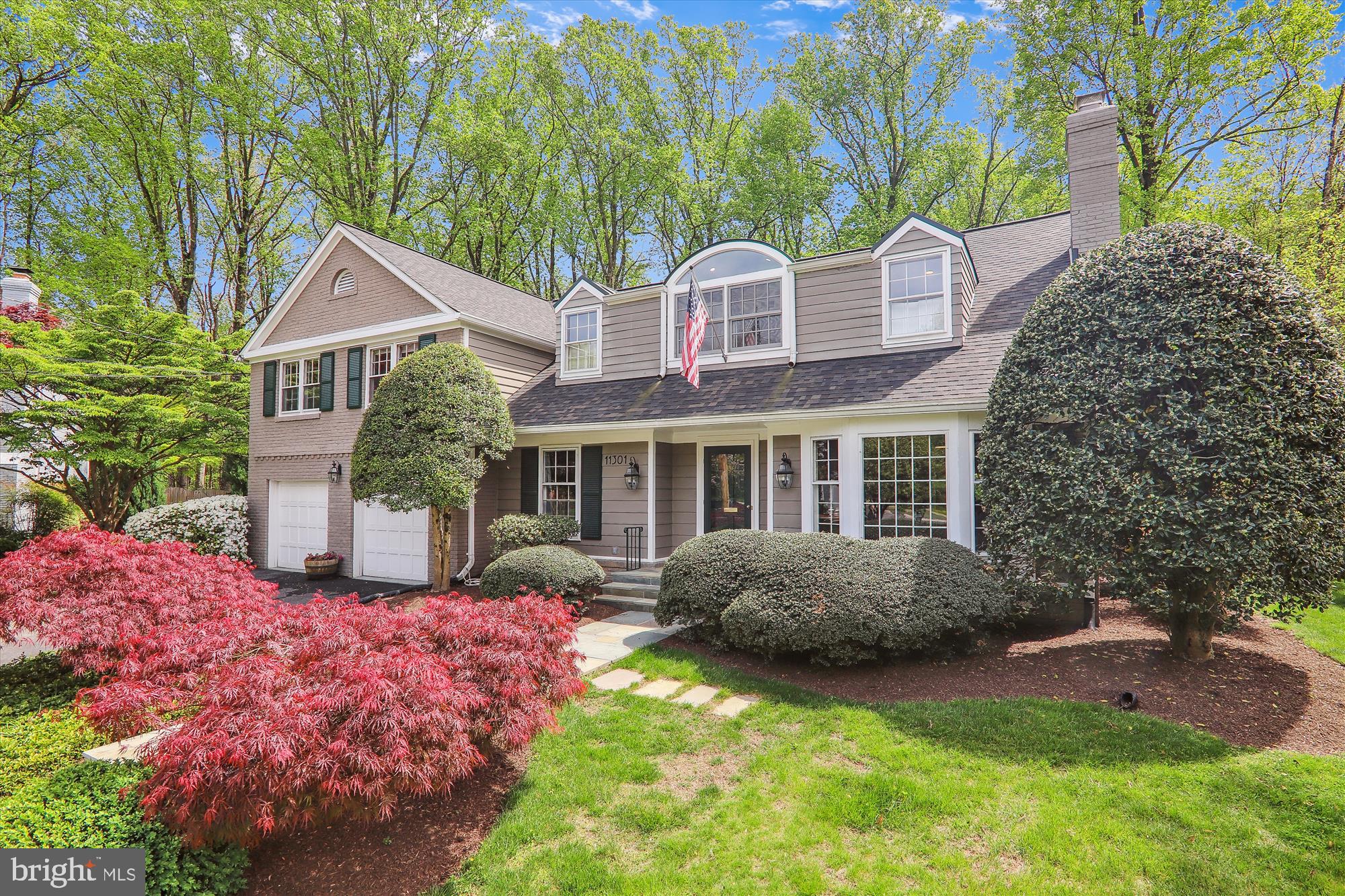 Don't miss this 5 bedroom, 4.5 bathroom retreat at the end of a cul-de-sac on a 22,000 square foot lot.
At the end of a cul-de-sac and backing up to a wooded preserve, this Kettler built colonial sits on a professionally landscaped half-acre lot with over 5,200 square feet of finished space, 5 bedrooms and 4.5 baths.
The main level features a formal foyer, living room with fireplace, dining room, family room with 2nd fireplace, office and a stunning sunroom addition which overlooks the slate stone patio and a private view of the parkland (Also located in the backyard -there is half court basketball court). Timeless white cabinets with green accents, stainless appliances and island cooktop adorn the gourmet kitchen which seamlessly flows into the sunroom (both rooms have new hardwood flooring to match). The upper level has a recently renovated primary bath and primary bedroom suite that are sure to wow any buyer, along with a new laundry room (also upstairs!!). Four additional large bedrooms and two additional updated bathrooms complete this level.
The large finished lower level has been painted and has two additional rooms that could be used for an office or storage. The fourth and final full bath make this room a perfect recreation room or guest suite. New roof in 2023. HVAC under 3 years.
Great location! Close to 270, ICC, 495, 3 blocks to Farmland Elementary School and 1.5 miles to Metro and Pike & Rose.