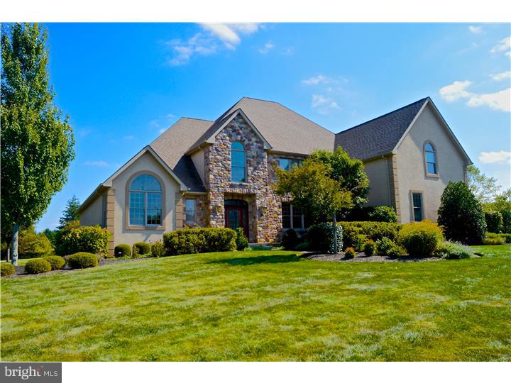 Sophisticated floor plan with 1st floor Owner's Suite! Gorgeous and custom built in the prestigious Belamour community in Washington Crossing. The layout and room sizes provide a wonderful flow and warmth for entertaining and family gatherings. An elegant 2 story foyer with custom wainscoting panels is open to the 2 story Family Room which contains a floor to ceiling stone fireplace, a handcrafted walnut cabinet for TV storage, "feature" windows and doors to the brick patio. The Formal Dining Room has a tray ceiling, fireplace and wet bar. The Spacious designer Gourmet Chefs Kitchen is truly a dream with Wolf and SubZero appliances, an extended seamless granite topped island, 2 dishwashers, 2 warming drawers, 2 full sinks, large pantry with custom stained glass doors and large Breakfast Room. 1st Floor Master Suite with luxurious Bath. Three additional Bedrooms, 2 Full Baths and an Office upstairs. Fully finished walkout Basement offers an exercise Room, sitting area with fireplace, Game area, Wine making Room and Full Bath with steam shower. Many upgrades and highlights, including: custom and extensive molding and millwork throughout, hardwood floors, speakers and surround sound and 3 car extended garage. Quiet neighborhood setting complete this wonderful home! Literally minutes to I-95 and the Trenton Train.