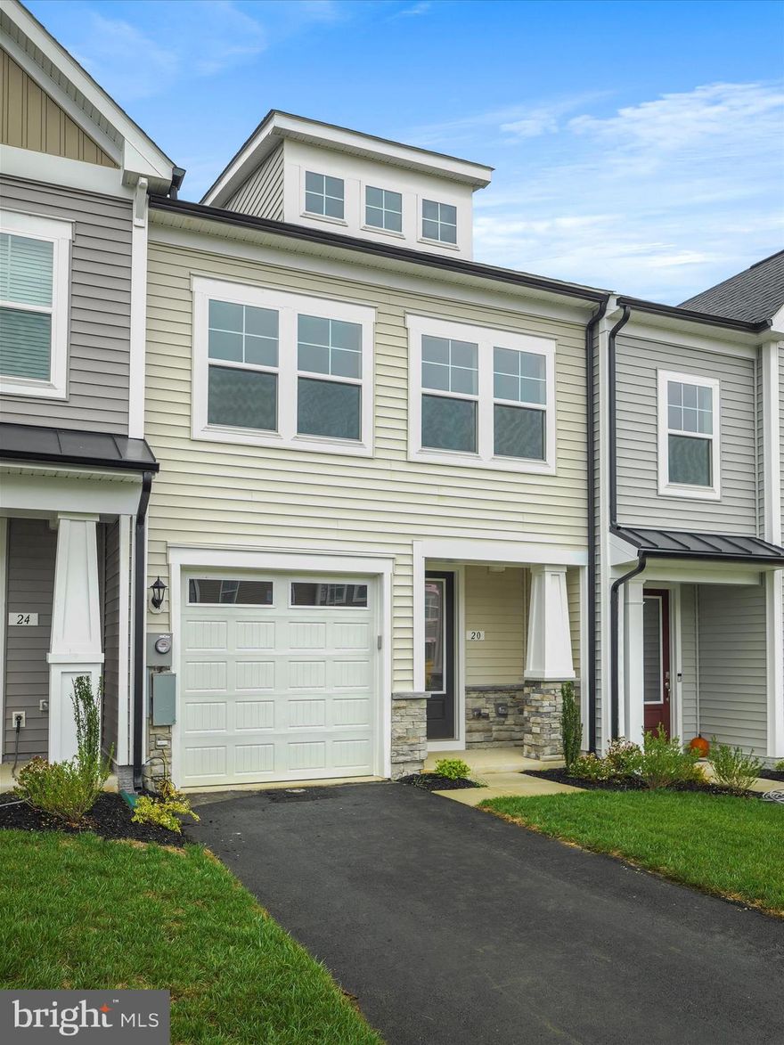 Owner transferred just days after closing on this brand new townhome!!! Never lived in, only a few weeks old! 100% complete and move-in ready! No reason to wait for a new build - you have one right here! Very well thought-out floorplan for easy living. Open concept first level, huge kitchen with tons of cabinet and countertop space. Large bedrooms too! The primary bath is upgraded to include a tub, shower and double sinks. Only minutes from Loudoun County, located before arriving into Charles Town!