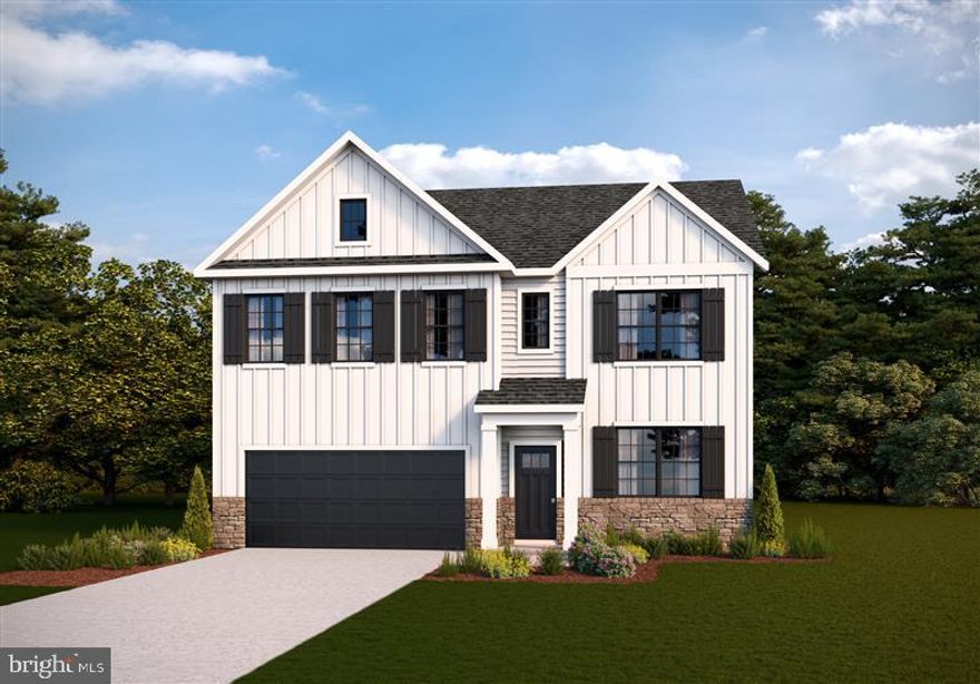 SUMMER CLOSING DATE!!  
Welcome to this spacious and beautifully designed 5-bedrooom, 4.5-bath home with 3-car garage that offers modern comfort, style and convenience at every turn.  Located in highly desired Edgewater, Maryland, this property will provide the perfect blend of luxury living and everyday practicality.  This home is completed with stone and siding on the exterior along with a partial covered porch.  The foyer leads to a sizeable flex space perfect for a home office and living room combined space. The kitchen provides bountiful natural light and open feel – perfect for cooking and entertaining.  You won’t run out of storage in this kitchen with an abundance of soft-closing Aristocraft cabinets and walk-in kitchen pantry.  A ceramic tile back splash and Quartz counter complete the kitchen along with Whirlpool stainless steel appliances.  The seamless flow between the kitchen, breakfast area and family room create an inviting space ideal for everyday living and hosting guests. A coat closet is positioned at the owner entry for convenience.  Luxury vinyl plank floors are throughout most of the main living space.  The rear oak staircase leads to the bedroom level with 4 bedrooms, a loft and 2 full baths.  A bedroom level laundry room & linen closet is conveniently located on the bedroom level- no more carrying up and down stairs!  The primary bedroom is in the back of home and offers plenty of room for the oversized bedroom furniture.  The primary bath is spacious with dual comfort height vanity, quartz counter, tile on floors & in shower, separate water closet & linen closet.  All secondary rooms are located off of the bedroom level loft- perfect for Saturday mornings or a home office.  The bedroom level secondary bath includes dual sinks with ceramic tile and quartz counters.  The sunny walk-out basement is perfect for a home theater, gym, game room or extra living space.  The basement is finished with a recreation room, bedroom and full bathroom.  The rear yard is great for pets, outdoor activities, gatherings with family and friends!  D.R. Horton builds with attention to detail- 2”x6” exterior framing, 30-year architectural roof shingles, high-quality subfloors, and 50-gallon hot w.  Thoughtful details included are  landscaping, sodded lawn, pre-wires for ceiling fans in all bedroom & family room.  Stay connected to your new home with our home is connected package which includes a skybell door camera, z-wave thermostat, z-wave thermostat, z-wave door lock with deadbolt and q-panel touch screen to make everything communicate.  Contingencies are considered.  Ask about finance incentives.  A 10-year warranty is included.  We look forward to welcoming you to the D.R. Horton family, the #1 homebuilder since 2002.