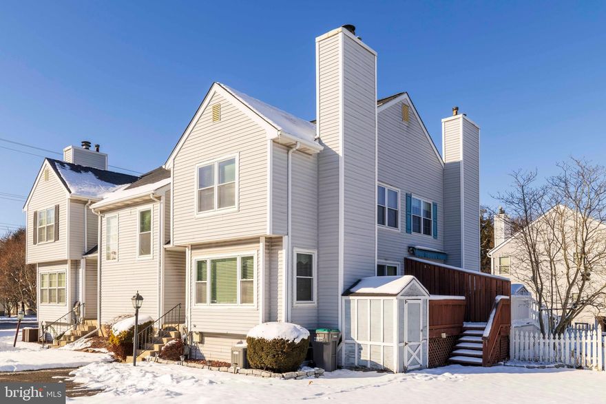 OPEN HOUSE  DEPENDENT  ON THE WEATHER     any and all agreemens will be answered to after 1/27 dependent on weather.   A perfect 2 bedroom 1.5 Bath Townhouse in much sought after Village at Gwynedd. The welcoming entry invites you into a spacious foyer (wood flooring) with convenient coat closet. The living room (carpeted) is generous in natural light with a picture window flanked by 2 double hung windows. Plenty of space for seating furniture. The dining room (carpeted) is nicely situated with slider to the spacious deck. And the Kitchen is astounding with Ceramic tile back splash & stone look flooring. The cabiinetry has that  antique look with all the space and storage that today's lifestyle demands. Plenty of counter space and great pass thru to dining room. There is a first floor powder room (wood flooring)  for extra added convenience. The turned staircase maximizes the space and  takes you to the  second floor. The spacious hall houses the linen closet and gives access to  hall bath (with addition entry to the main carpeted  bedroom) This Royal bedroom is king size and has a great double closet. The second bedroom, generous in size also has a large closet and wood flooring. The finished basement also has a turned staircase and new wood laminent flooring, a wood burning fireplace and two closets for additional storage. The unfinished part of the basement houses the washer, and dryer, newer gas hot air heater and hotwater heater. There is central air, off street parking for 2 cars. and a storage shed on the side.  No association fees. Heat and C/A 2012  Roof replaced 2013 (30 year)