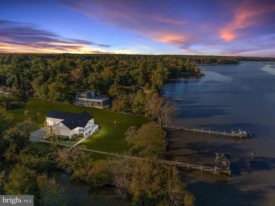 WATERFRONT . This custom built home in 2014  sits on over 1.2 acres of land. The 3 bedroom 2 full bath home still shows like a new build. The original owner left no stone unturned when designing this custom built home. If you are looking for waterfront with a water view from the home , this home has it! You have gorgeous sunsets from the primary bedroom, kitchen, living room, guest room, deck and porch.  The gourmet kitchen boast ample room for entertainment and the large kitchen island is perfect for gatherings. The heating , cooking and hot water all run off of propane. The owner put the finishing touches with a whole house back up Generac generator, Rinnai tankless water heater, workshop off the garage, architectural shingled roofing, James Hardie and Batten board siding, and a 5' tall crawl space. Enjoy sunsets with a glass of wine from the back deck  or eat fresh caught crabs off the pier and on your open and custom built porch.  Crab or fish off the pier or keep your boat on the boat lift so your ready to go. Do not let this one slip by; modern and updated newer home with all the conveniences of waterfront living and beautiful Eastern Shore  scenery.