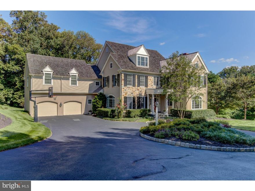 UNBELIEVABLE VALUE FOR BROOKE FARM WITH OVER 5600 SQUARE FEET of elegant living space!  Custom Built Colonial Farmhouse designed by McIntrye Capron and built by Drueding Builders is located on a private cul-de-sac in the sought after Community of Brooke Farm. This impressive home sits on one of the largest lots in Brooke Farm on a 1.66 acre lot with relaxing and peaceful views of the magnificent grounds, Chanticleer Gardens and Ardrossan Farm. Belgian Block lined circular driveway leads to flagstone walkway to impressive Mahogany Front Door with transom top window and and exterior pillars. Interior features includes beautiful onsite finished hardwood floors, an abundance of custom millwork and wainscoting, four fireplaces, transom entryways, elegant Formal Living Room and Dining Room, a private Mahogany Study with custom built ins, wainscoting, large fireplace and plantation shutters. Formal Dining Room leads to large Butlers Pantry with wet bar and Custom cabinetry and large mudroom with lovely rear entrance, backstair and second Powder Room. Elegant Kountry Kraft Kitchen with newer stainless steel appliances, granite island and large Morning/Breakfast Room with wall of windows and French doors to lovely flagstone patio overlooking beautiful grounds. Kitchen opens to large Family Room with stunning Wainscoted Fireplace with Brick hearth and entertainment center. Fabulous Master Suite with large sitting room, Magnificent Neutral Marble bath with Kohler whirlpool tub, separate shower with seat and large His and Her Custom Vanities. Master Bedroom features tray ceiling and magnificent views of the estate grounds! Private Guest Suite and convenient upstairs laundry and computer/study off Backstairs. Two large Bedrooms with Jack and Jill Bath. Possible 5 th Bedroom and attic storage. Bright Daylight Finished Lower Level with 2nd Family Room with fireplace and large recreation room/ au/pair suite with full bath. Home also features New Bryant Two zone HVAC in 2018, New Cedar Shingle Roof, many new appliances, new garage doors and many new Pella windows. Walk to Wayne, Wayne Elementary, Radnor Trail and minutes to E A Campus, towns of Wayne,Devon, Berwyn, Newtown Square and Bryn Mawr for local shopping and restaurants. Convenient to all major highways for an easy commute to Center City, Airport and the train.