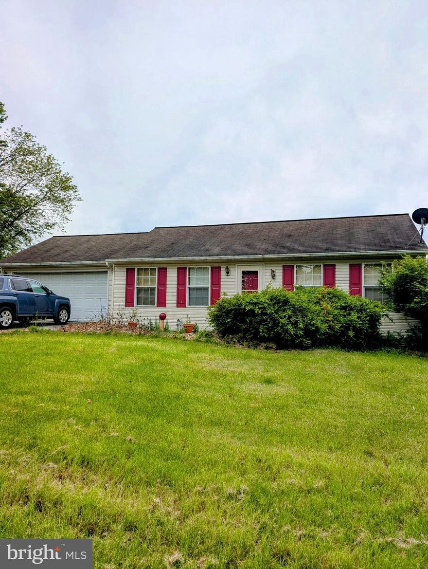 This property is being offered at a live onsite Public Auction on Wednesday, August 13, 2025 at 1PM. The listed price is not the sale price and sale price is subject to seller confirmation.  Buyer Pays All Realty Transfer Taxes. Property Taxes Prorated at Settlement, Settlement by September 26, 2025.   Property consists of: Well-built 2BR, 1 bath one-story home w/ daylight basement in-law quarters (1BR, 1 bath, Living Area & Kitchen) & a 2-car attached garage on a .6 Acre +/- lot w/ panoramic valley views. Great country location .  Special features include an Oak Kitchen w/ Ceiling Fan/Light, Finished Lower-Level In-Law Quarters or Additional Living Space, Covered Rear Deck, 12’x20’ with spectacular view, 12'x20' Storage Shed w/ Oil Heat & Electric, 9’x14’ Storage Shed, 6’x12’ Storage Shed w/ Electric. Heat pump, central A/C, well and on-site septic.  This property is seriously for sale and deserves your attention.  Great location with easy access to major routes. - Don't miss it!!  Also selling personal property at auction the same day starting at 10am.