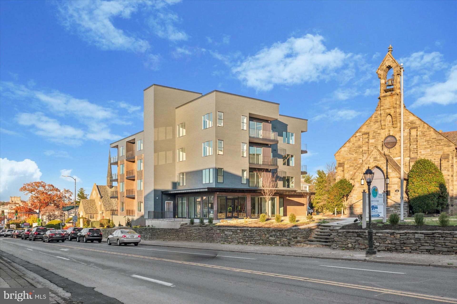 Welcome to Churchview Apartments! Our new apartment community in the heart of Jenkintown.
Choose from our spacious 1-bedroom or 2-bedroom units, each featuring 9-foot ceilings and
open-concept layouts that combine style and functionality. Kitchens are equipped with large
islands, quartz countertops, stainless steel appliances, gas cooking, and 42-inch white shaker
cabinets with soft-close mechanisms and undercabinet lighting. Neutral vinyl flooring, recessed
lighting, and abundant natural light create a bright and inviting apartment. Most units offer
additional storage options, like a coat closet or pantry, for your convenience. Sliding glass doors
lead to private tiled balconies, perfect for seamless indoor-outdoor living. The bedroom includes
a double closet for extra storage. Hall baths feature tub-shower combos, 24 x24 marble-style
tiles, and modern vanities for a cohesive, polished look. Gas heat, central air, in-unit washer and
dryer, and parking are essential comforts offered for these units. Enjoy shared green
spaces and picturesque views of Jenkintown's historic churches. Nestled in the heart of
Jenkintown, you'll be just steps away from boutique shopping, dining, parks, and public
transportation. Walk to the Jenkintown Train Station for easy commutes to Center City or the
airport. Nearby are top-rated schools, including Jenkintown School District and Abington
Friends School, as well as Salus University. Quick access to Route 309 and the PA Turnpike
adds even more convenience. Explore Jenkintown's vibrant community with local gems like
White Horse Coffee, Newbolds, This Little Gallery, and the Hiway Theater. Don't miss the
Farmer's Market or unique shopping at Breslin's Consignment. Experience the perfect blend of
luxury, location, and lifestyle. Schedule your tour today and make this exceptional
apartment your new home!