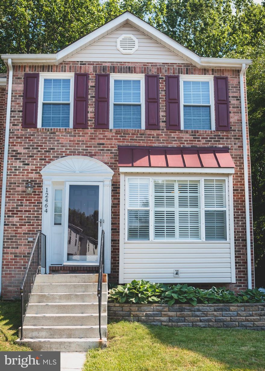 DO NOT miss this beautiful end unit townhouse...set in the sought-after Marlton community. This is a rarely-available end unit townhome that offers great finishes with a brick front and bay window featuring 3 bedrooms and 4 bthrms. Many upgrades throughout the ENTIRE house to include: freshly painted walls, NEW plush carpet on upper level and lower level, BRAND NEW laminate floors on main level! The living room boasts a gorgeous marble fireplace! Kitchen has NEW GRANITE COUNTERTOPS, new sink and faucet, ceramic tile floors and customized shutters! Right next to the kitchen you will enjoy family meals in the charming separate formal dining room. Bathrooms boast new vanities and light fixtures; Spacious MBR has vaulted ceiling w/a Master bath featuring a sky light. The upper level has two more BRs with a full bath in hallway.  The fully finished walkout basement has a separate laundry room and a rec/family room that leads to a fenced-in backyard with a shed. This beautiful house is backed to the woods that allows for privacy. The community offers a gorgeous golf course, tennis court, pool and community center. This house is located in a community eligible for USDA 100% financing!