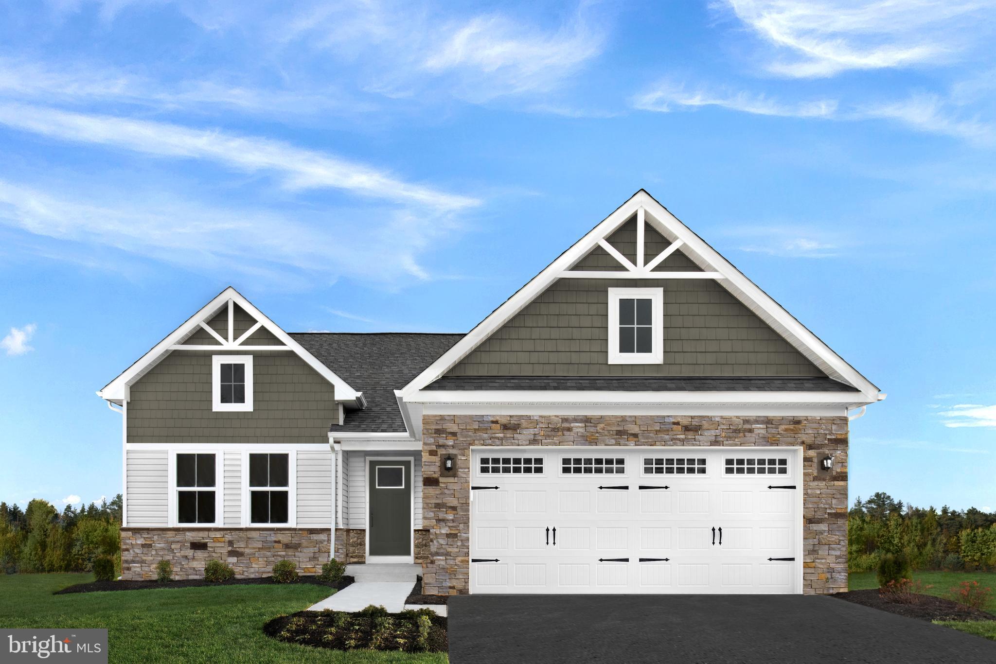 GORGEOUS LOT BACKING TO TREES!! This To-Be-Built Eden Cay at SOUTH BROOK Ranch Homes in Inwood, WV, makes main-level living easy. Step into the inviting foyer and find versatile flex space which can be used as an office or 3rd bedroom. Another bedroom and full bath provide comfort and privacy for other family members or guests. The open plan includes an impressive great room, ideal for entertaining, and a gourmet kitchen with walk-in pantry. Gather round the large island or dining table for memorable meals. The upgraded interior package includes Ember Glaze cabinets, Granite kitchen countertops, LVP flooring throughout and beautifully tiled shower surrounds in the bathrooms. Your luxurious primary suite features double vanities and an extra wide walk-in closet. The 2-car garage Eden Cay is a can't miss, including an unfinished inground basement with the homesite backing to woods. The community features beautiful views, common areas and a dog park for homeowners to enjoy. Photos are representative only.