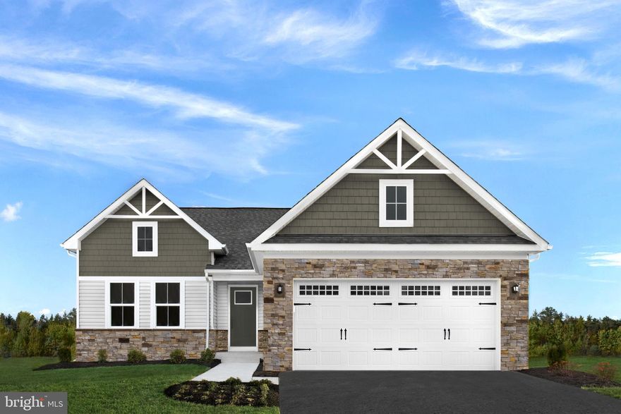 GORGEOUS LOT BACKING TO TREES!!  This To-Be-Built Eden Cay at SOUTH BROOK Ranch Homes in Inwood, WV, makes main-level living easy. Step into the inviting foyer and find versatile flex space which can be used as an office or 3rd bedroom. Another bedroom and full bath provide comfort and privacy for other family members or guests. The open plan includes an impressive great room, ideal for entertaining, and a gourmet kitchen with walk-in pantry. Gather round the large island or dining table for memorable meals.  The upgraded interior package includes Ember Glaze cabinets, Granite kitchen countertops, LVP flooring throughout and beautifully tiled shower surrounds in the bathrooms. Your luxurious primary suite features double vanities and an extra wide walk-in closet. The 2-car garage Eden Cay is a can't miss, including an unfinished inground basement with the homesite backing to woods.  The community features beautiful views, common areas and a dog park for homeowners to enjoy.  Photos are representative only.