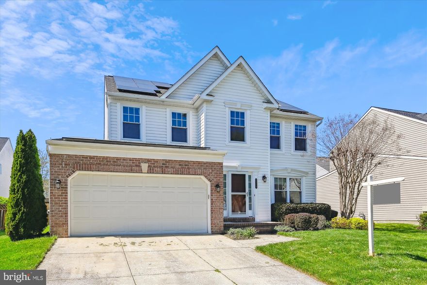 Beautifully updated Asbury model in desirable Daniels Purchase. Hardwood floors throughout the first and second floor. Kitchen features large kitchen island with breakfast counter, stainless steel appliances and granite counters. Kitchen is open to the family room. Separate dining and living room. The primary bedroom with a vaulted ceiling features a large walk in closet. The primary bathroom is fully updated with dual sinks, a large linen closet, and a beautiful shower. Updated guest bathroom and 3 additional bedrooms complete the second floor. Fully finished basement with a gas fireplace and gym. The backyard is perfect for relaxing on your patio or in your hot tub! Never worry about your grass getting watered with the lawn irrigation system! Easy commute to DC, Baltimore, Fort Meade, or Annapolis.
Upgrades:
2016- paver patio, hot tub
2017- new roof and installation of solar panel system, new thermostat
2018- remodeled primary bath/bedroom and guest bathroom, wood floors on second floor and stairway  2019- remodeled basement/gym area, lawn irrigation system, new rear sliding door to kitchen, new kitchen appliances (refrigerator, dishwasher, gas stove with gas line installed)
2020- new concrete stoop, new vinyl windows, new front storm door, 2 new sump pumps in basement
2024- new spa cover
2025- new washing machine
*Solar Panels will be paid off at closing. BGE bill savings is significant! Ask for more details.