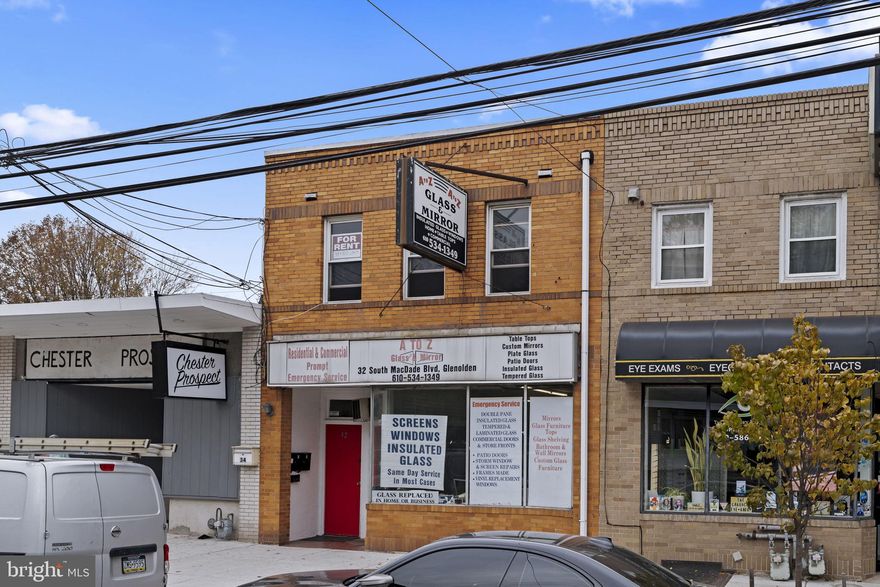 (Cross Posted -- under commercial) Excellent investment opportunity in the heart of Glenolden Borough! This mixed-use, four-unit property features a glass shop storefront on the main level plus three residential apartments above — one studio and two one-bedroom units. Fully occupied potential income of $4,000/month ($48,000/year) with the vacant one-bedroom ready to rent. Owner pays cold water and gas heat for the building; tenants cover electric and other utilities. Annual expenses include approximately $4,500 taxes, $4,500 insurance, and $8,000 utilities, yielding a Net Operating Income (NOI) of about $31,000.

At the $335,000 list price, this property delivers a strong 9.25% cap rate with room for upside through rent increases or individual utility separation. Prime visibility along MacDade Blvd, near public transportation, shopping, and major commuter routes. A perfect opportunity for investors seeking stable cash flow in a growing area.