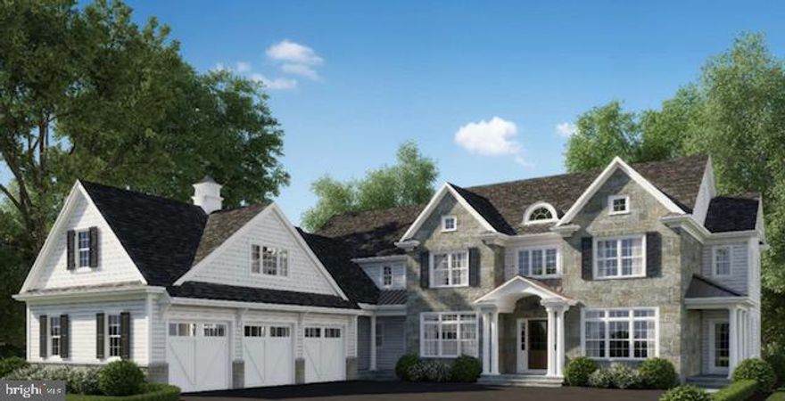 A classic  design with superior craftmanship.  Add a private yet convenient location and welcome to 342 Highland Avenue.   This spacious and thoughtfully appointed colonial is convenient to a broad range of products and services all with Radnor Township schools. On slightly over an acre of ground at the end of a long-cobbled driveway this elegant colonial is wisely positioned to take advantage of its own generous lot, that of the equally private abutting 2 acres whose home is being fully renovated and 14 acres of land under the Natural Land Trust protecting the rear from any future development.  This gracious center entry hall features a sweeping staircase with open to above space flanked by living room and dining room with classic millwork. Chef's kitchen with professional grade appliances, custom cabinetry, butler s pantry and large island for gatherings. Kitchen is open to the generous breakfast room with sliders to the rear deck and a family room with fireplace and rear staircase to the second floor. First floor study cleverly includes a 2nd powder room and waiting room.  The over-size mudroom offers bench seat with cubbies and a walk-in closet. The second floor boasts 5 bedrooms and 5 baths beginning with the master suite. The bedroom features a tray ceiling and the extended sitting room a vaulted ceiling, dual walk in closets and luxurious free-standing tub. If additional living space is desired the third floor of this home as well as the basement could add upwards of an additional 2000 sq. ft. The exterior of the home will feature the highest quality finishes with a blend of natural stone veneer, cement board siding and maintenance free trim boards. Make your appointment today to discuss this rare opportunity. In addition to the above features there are other options available for your consideration. The only photo at present is the architects rendering.  Pictures to follow will be of other homes built by the Builder and may show options that may not be included in this home. Taxes and assessment TBD. Delivery expected late spring 2020.