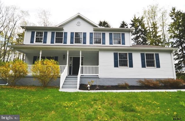 Private 4BR 2.5 BA colonial with front porch overlooking the views on 1.389 acres in Southern Hanover! Wow, new kitchen w/ Granite counter tops & SS appliances. Screened in sun room & patio. Sunken family Rm w/ wood FP! Nice Master w/MBA & WIC. Basement has outside entrance & roughed-in plumbing for bath. Fenced yard, shed, 2 car gar. Backs to woods & farm fields