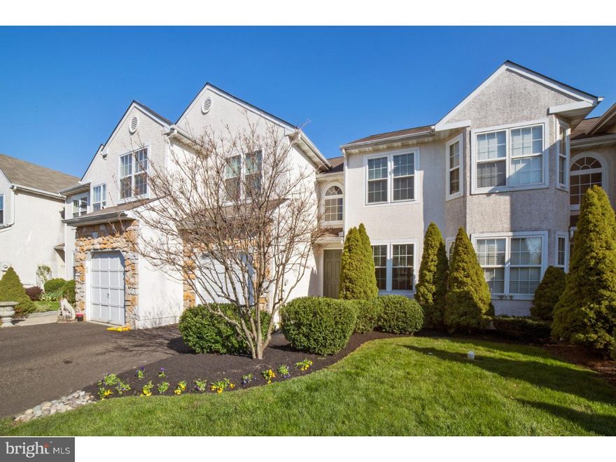 Come visit this glistening 3 bedroom 2 1/2 bath townhome located in the popular Meadow View Estates Community just steps away from shopping, restaurants and easy access to turnpike and trains.  This bright and open townhome has newer windows, newer doors, newer exterior finish on house, newer hardwood floors on the first floor and customized wainscoting woodwork.  A newer kitchen with cherry cabinets, granite counter tops, newer stove and microwave, dishwasher, refrigerator, two pantry closets,and a large breakfast bar. The kitchen is opened to a bright two story great room with skylights, gas burning fireplace and newer french door out to a brick patio with a tall privacy fence -  makes for a  great spot to relax and enjoy your morning coffee or entertain and BBQ with your guests. Other upgrades of this lovely home are new lighting fixtures and ceiling fans thru out, a refurbished master bedroom bath with jacuzzi tub, newer shower with designer ceramic tile and newer shower door, plus a grand size walk in closet. There are two other good sized bedrooms and a newer refurbished hall bath. The location of this home is a plus with an extra long driveway for 2+ cars and ample guest parking, a garage and a spacious basement, new chimney, and new roof and gutters. Recently landscaped.  Don't miss this wonderful property.