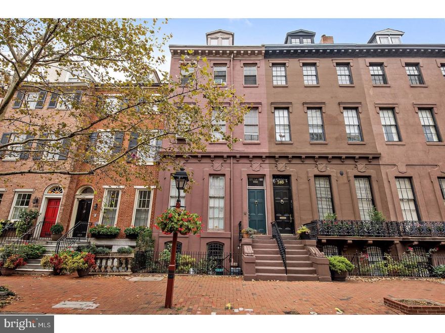 ATTENTION DEVELOPERS ? Here is the BY RIGHT development project you've been looking for. This property is zoned RM-1 and lot size allows for 6 residential units by right ? condos or apartments.  Owners have done a feasibility study for 5 units (4 bi-level and 1 flat) which is available for download in the Seller's Disclosure section.  Interior square footages are roughly 5,900 SF above grade and 7,100 SF including basement. This property has all original features including 7 fireplaces and 14 foot high ceilings and is in excellent condition. 262 S 3rd St has a tremendous history as one of the only brownstone properties in Society Hill and originally owned by Michel Bouvier. Before Jacqueline Kennedy Onassis was married to John F. Kennedy and forever linked to American politics and history, she was Jackie Bouvier - descended from a family linked to Napoleon-era France.