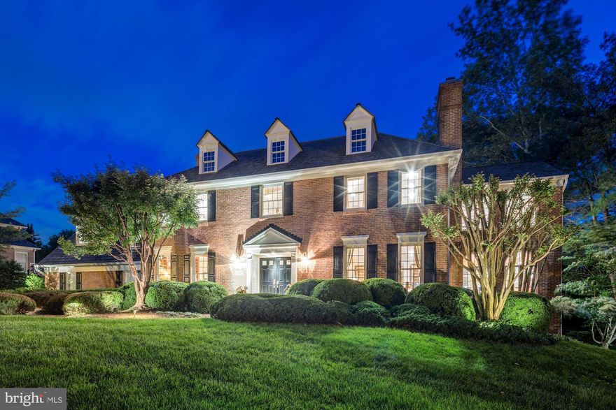 Extraordinary turn-key brick colonial in the prestigious community of Avenel.   Meticulously updated throughout with attention to detail and lovingly maintained, this stunning residence offers an open floor plan, sun filled rooms, addition by BOWA, 3 finished levels, and a private rear yard with mature landscaping, pool and large Ipe deck.  The Main level features a 2-story foyer, formal living room with fireplace, sunroom, gourmet-eat in kitchen with granite countertops & kitchen island, breakfast area, formal dining room, Family room with stone fireplace, library/office, 2 powder rooms, and a mud room.  Hardwood floors throughout the entire main level.   The second floor featuring a large Master Suite with hardwood floors offers a walk in closet, office/sitting room, and large master bathroom with dual vanities, separate shower & tub.   The second level is completed by 3 additional bedrooms, 2 full baths, laundry room, and storage.   The walk-out lower level features a large recreation room with hardwood floors & stone fireplace, ample entertaining area for both a pool table & ping pong table, a wet bar, two additional bedrooms, and one full bath, and additional storage.  The rear yard is a true private oasis with large pool featuring cascading fountains, mature plantings, lawn, flagstone patio, and an Ipe deck that runs almost the full length of the rear of the residence.  There are 3 garage ports that offer parking for 2 large vehicles and 1 compact vehicle.  An unbuildable lot to the right offers additional buffer for more privacy.