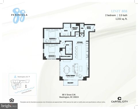 Tiny photo for 88 V Street SW #808, WASHINGTON, DC 20024 (MLS # DCDC2259308)