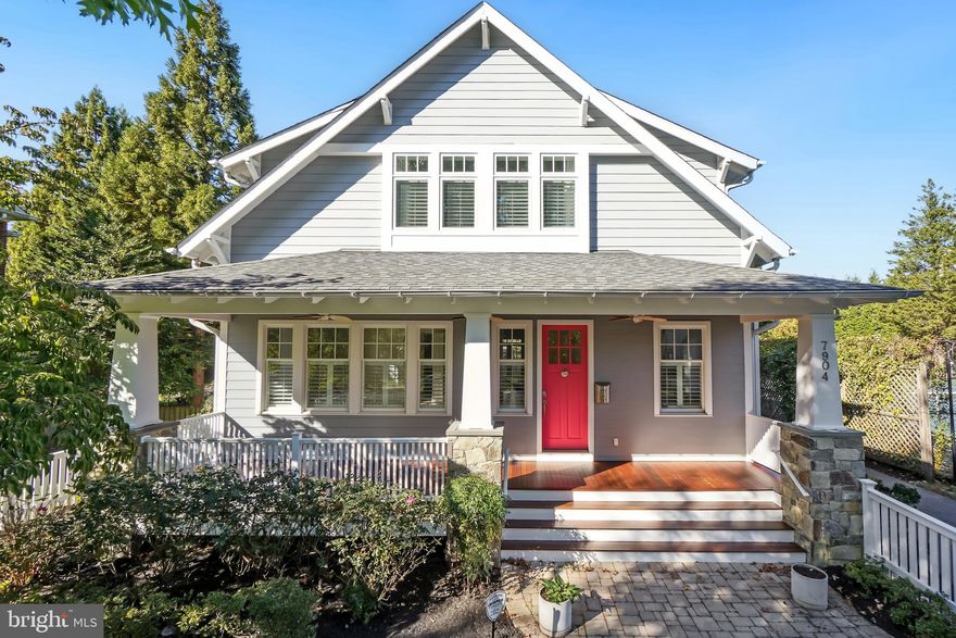 This custom home built in 2006/2007 by renowned builder Brendan O'Neill offers architectural excellence and modern living throughout  Located in sought after Battery Park, minutes to Bethesda shops and restaurants with the Red Line close by.   Beginning with the professionally landscaped front yard with white picket fence this home features an open floor plan with large windows and tons of sunshine throughout the whole house. Once inside there is a large formal dining room, office, family room with wood burning fire place and mud-room. The kitchen boasts custom cabinetry, a large island, chef's grade appliances, butler's pantry and adjacent breakfast room. Outside there is a large terrace off the family room with built in heaters and grill and an adorable putting green that makes the back yard maintenance free and an entertaining mecca. Upstairs the Primary Bedroom has his & her walk in closets, a Primary Bath with steam shower and jacuzzi tub. There is an upstairs laundry and the additional bedrooms each have their own bathroom and walk in closets. Basement level has a large rec room, separate theater room, an exterior entrance and a lovely guest bedroom with full bath. A real custom gem that you won t find anywhere else!