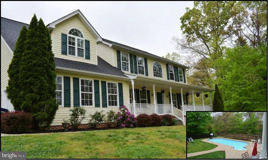 Beautiful custom colonial w/ wrap porch, gunite pool, 3 acre culdesac lot, updated kitchen, stainless, cabinets, granite, screened porch, morning room off of nook, floor to ceiling brick w/ FP, 2 story family rm, front & back stairs, main level bdrm w/ exit door, finished bsmt w/ wet bar & built in stone bar, walk out to pool, 4 yr old roof & siding, wine cooler & beverage ctr, the list goes on!