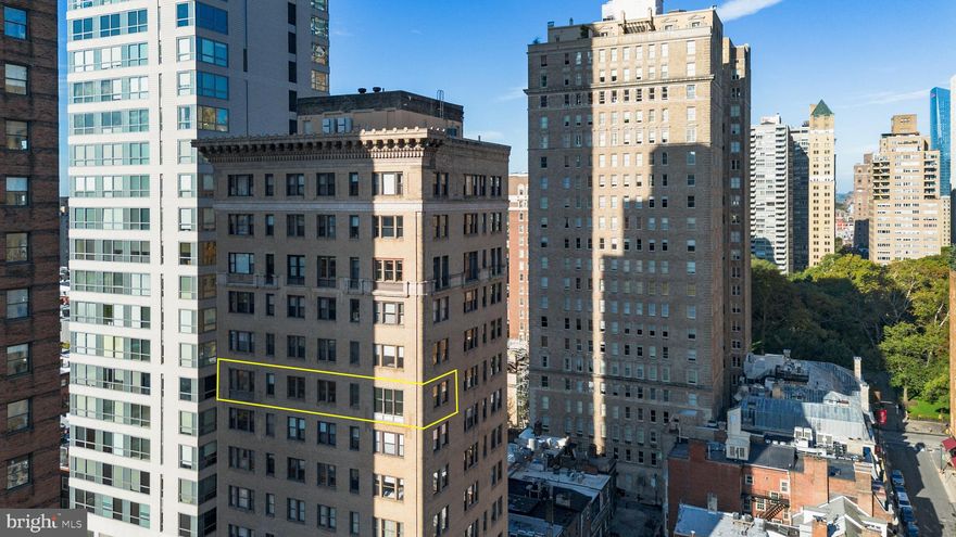 Spectacular and hard to find! This sun-lit multiple corner residence spans roughly 2,100 square feet and extends the full width of the building along both 17th Street and Rittenhouse Square Street. This sprawling 3 bedroom, plus family room, 2.5 bath home offers all four exposures (south, east, north & west) with fabulous city skyline views that are not to be missed. The elegant entry foyer welcomes you to an expansive open-concept living room and dining area featuring a rounded dry bar with counter seating, beautiful inlaid hardwood floors and an abundance of windows that provide for great streaming natural light throughout the day. The unique and versatile floor plan accommodates both formal entertaining and comfortable daily living. The large eat-in kitchen features stainless steel appliances, extensive cabinetry, great counter space, and opens to a flexible family room that can easily serve as a breakfast area, media room, or cozy reading space—tailored to your lifestyle. The luxurious corner primary suite is a true sanctuary, offering a large walk-in closet, beautiful cityscape views, sunrise exposure, a Four-piece bath with a double vanity and a large shower with bench. Two guest bedrooms round out the space: One with an en-suite and the other perfect for an office or den. A powder room is located in the hall which services the entertaining areas. Tons of storage throughout. Separately deeded storage locker included with the home. 250 S 17th Street is an intimate, pre-war boutique building offering exceptional privacy with only two residences per floor. 24-hour doormen. Pet Friendly. Enjoy direct access to the vibrant energy of Rittenhouse Square, with the city’s finest dining, shopping, and cultural attractions just steps from your door.