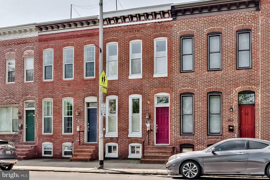 Fully renovated park front home with parking pad! Gorgeous home with large living room with hardwood floors, crown molding and chair rail. Great dining area and open kitchen with granite counters, stainless steel appliances, and glass tile backsplash. Generous sized primary bedroom with wall-in closet, full bath and second bedroom on upper level. Lower level is finished with space for a family room/office and half bath. Amazing 2 tiered rooftop deck overlooking the park!