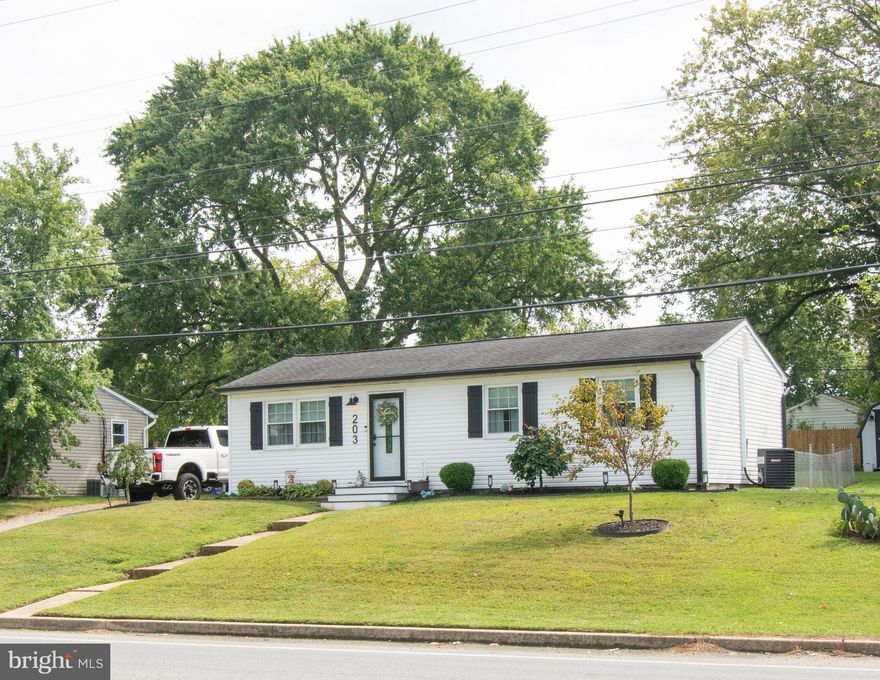 Welcome to 203 Fletchwood road.  A beautifully updated three bedroom and one full bath ranch style home with a comprehensive renovation completed within the last three years. This rancher combines modern finishes in a functional lay out. Upgrades include windows, doors, roof, gutters and an HVAC system. This home boasts an  updated kitchen with white shaker cabinets and recessed lighting as well.  Updated appliances and one full bathroom that has been  completely remodeled a with a natural color scheme throughout. LVP flooring is displayed in the living room and kitchen and carpeting in all three bedrooms. The property sits on a .18 acre lot + - and has a partially fenced in back yard offering space for out door activities for entertainment , pets and or play. Newer shed has been installed for extra storage. Private off road parking with a spacious driveway is included as well. This move in ready home presents an excellent opportunity for buyers seeking a well maintained property close to 95
