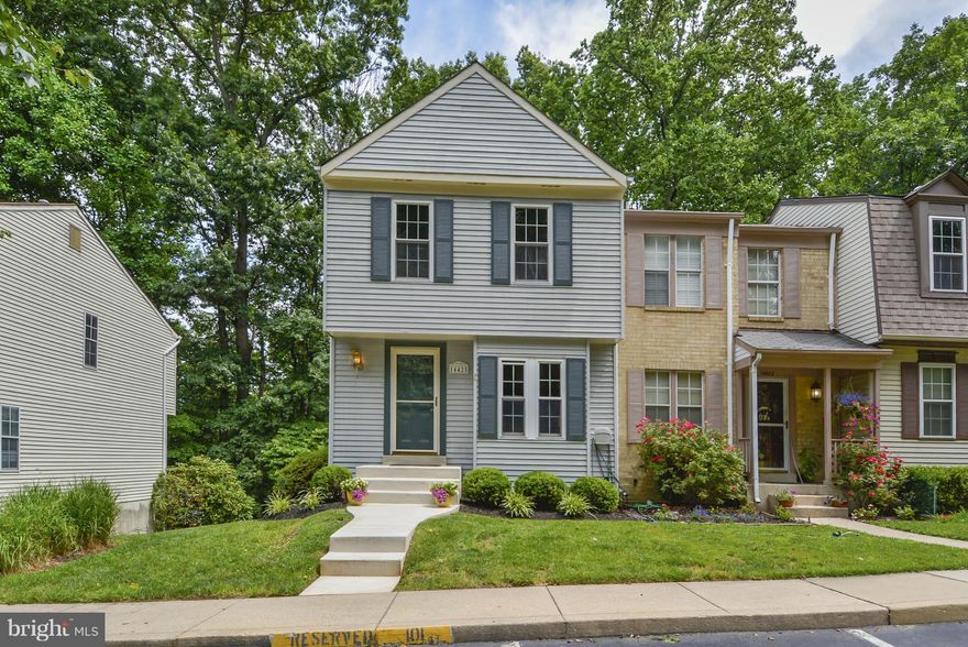 Lovely 2 Master Suite End unit TH with 2 1/2 baths. Updated Kitchen with ceramic floors and sliding glass door to HUGE 21'x15' deck with stairs to fenced in back yard. Updated Upper Bath with ceramic floors and walls, granite vanity and frameless shower door! NEW wall to wall Carpet, replaced windows, newly replaced HVAC, and concrete front stoop and walkway. Super Location in Move In Condition!