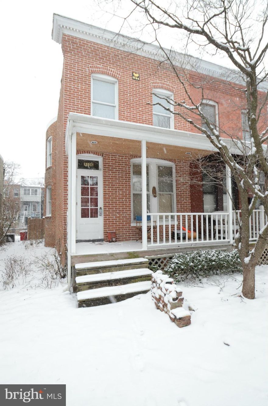 Absolutely brimming with charm and character! This end-of-group porch front home in the heart of Charles Village is in immaculate condition and features gorgeous hdwd floors throughout, Liv Rm w wb fireplace & floor-to-ceiling bltins, a spacious Din Rm plus 3 well-proportioned bedrooms upstairs. Relax on the covered back porch and entertain, grill and/or garden in the spacious fenced rear yard!