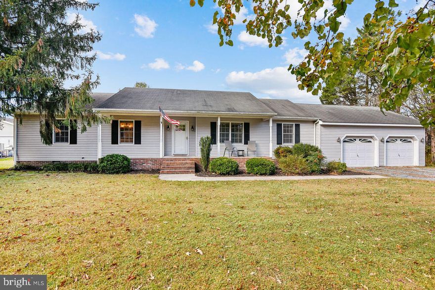 Welcome to this bright and airy ranch-style home featuring a spacious family room with beautiful LVP flooring, perfect for gathering and everyday living. The kitchen offers plenty of cabinetry, stainless steel appliances and granite countertops. The tile floor, with a custom design in the dining area, adds a unique touch of character and style. This home also features three bedrooms, including a primary suite with a walk-in shower and full hall bath, adding convenience for family and guests. So much space and all on one level! Step outside to the rear deck overlooking the large fenced-in yard, ideal for outdoor entertaining and relaxing in a peaceful setting. Additional highlights include a large two- car garage, designated laundry space and generous storage. Many updates in 2017 including HVAC. Conveniently located with easy access to Rt 50, Tidal Health, shopping and restaurants.