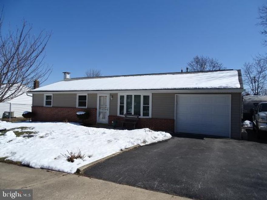 One floor living with this great rancher in Dover Boro. Property features 3 bedrooms with 2 full baths.  A nice sized kitchen with a slider to the deck and patio.  All kitchen appliances stay! Other features include CAC, pull down stairs to the attic, a 1 car attached garage with an extra parking pad and an over sized paved driveway.  A great finished lower level rec room that has a thimble for a future wood stove, also there is an office / den and a full 2nd bathroom.  The Bsmt also features a laundry room and an outside entrance with Bilco Doors.  Large level back yard with over-sized shed.  Convenient location.  This property is in move in condition.