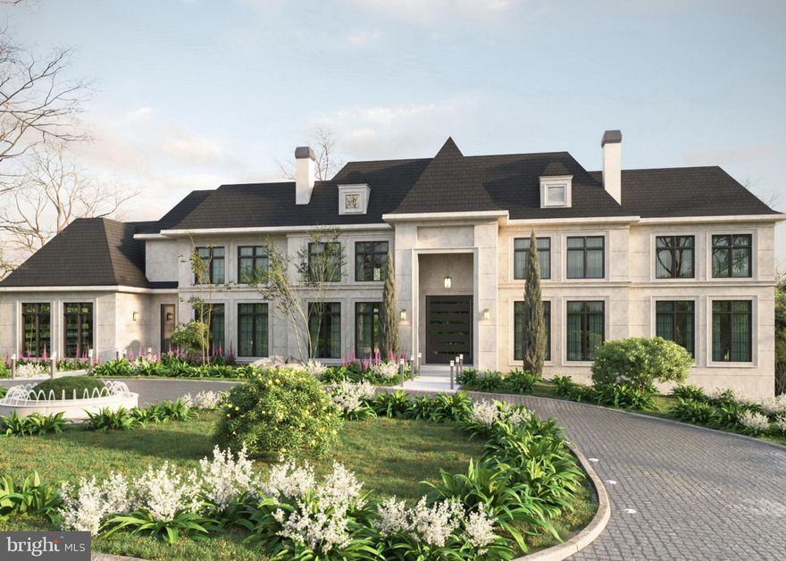 7716 Georgetown Pike presents a rare opportunity to design your dream home from the ground up. With plans and permits already secured, construction has yet to begin—leaving ample time to customize every aspect of the property, from finishes and features to amenities and spatial configurations. Slated for completion in 2025 and situated on a prime corner parcel, this exceptional offering provides the perfect canvas for a bespoke estate tailored to your vision.
 
Prominently positioned along Northern Virginia’s renowned Georgetown Pike at the corner of Boyle Lane, this residence is surrounded by the Capital Region’s most coveted properties. The home—a modern chateau—seamlessly blends sophisticated contemporary design with classical European craftsmanship, creating a beacon of refined living that stands out among its distinguished neighbors.
 
A stately, paved circular driveway approaches the striking stone-clad façade, crowned by a slate roof, evoking an enduring sense of prestige and craftsmanship. Beneath the towering portico, an oversized main door pivots to reveal a whimsical floor plan spanning 17,056 square feet—each inch meticulously designed to capture natural light and elevate daily living. Inlaid marble flooring gleams under sunlight pouring through floor-to-ceiling windows, while an intelligent layout fosters seamless flow between distinct, yet complementary living spaces. Accent walls clad in exotic stone, elegant cove lighting, and extravagant fixtures accentuate the home's sophisticated grandeur, making it equally suited for grand gatherings and intimate evenings alike. Formal living and dining rooms, both banquet-sized and featuring linear fireplaces, offer timeless elegance.
 
For the culinary enthusiast, the chef’s kitchen serves as a functional masterpiece. Outfitted with a Miele appliance suite, a floating island with integrated seating, and an adjacent breakfast area framing verdant views, it stands as a focal point for family living and entertaining. An attached sunroom with accordion glass walls further enhances the home's indoor/outdoor living experience.
 
Upstairs, the primary suite boasts a private sitting area and balcony overlooking the lush rear lawn. A lavish spa bath, replete with the finest finishes, is complemented by an expansive dressing room. Four additional en suite bedrooms and a convenient laundry room complete the upper level.
 
An entertainer’s haven, the lower level features a large recreation room with a wet bar and amenities such as a temperature-controlled wine cellar, a media room, a fitness studio, and an additional bedroom suite for guests or extended family.
 
Outdoors, a symphony of hardscaping and lush landscaping shapes a secluded 1.9-acre oasis bordered by the serene natural beauty of Scott’s Run. A centerpiece lap pool, a covered outdoor kitchen, and a fire pit create the ideal setting for al fresco dining and outdoor living. The home’s fully integrated energy-efficient systems and modern utilities seamlessly blend contemporary luxury with sustainable living.
 
Located just minutes from Tysons Corner and major commuter routes, 7716 Georgetown Pike is poised to become an estate of stunning grandeur in an incomparable setting.