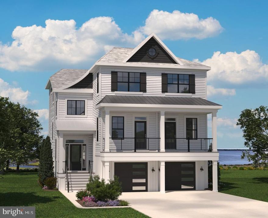 The Tidewater floor plan in Channel Pointe floor plan is a three story home to maximize the water views in this stunning location. The first floor consists of a 2 car-garage, finished recreation room plus a bedroom and a full bath. The open kitchen, dining, and great room, is on the second floor as well as a second owner's suite and flex room. The third floor of the Tidewatch floor plan consists of the owner's suite and two additional bedroom and a bath. The laundry room is conveniently located on this third floor as well. This home has an elevator. To enjoy outside living there are decks and a screened porch. Enjoy bayfront living in this home located in Channel Pointe a community of 70 homes located just 1 mile from Fenwick Island.