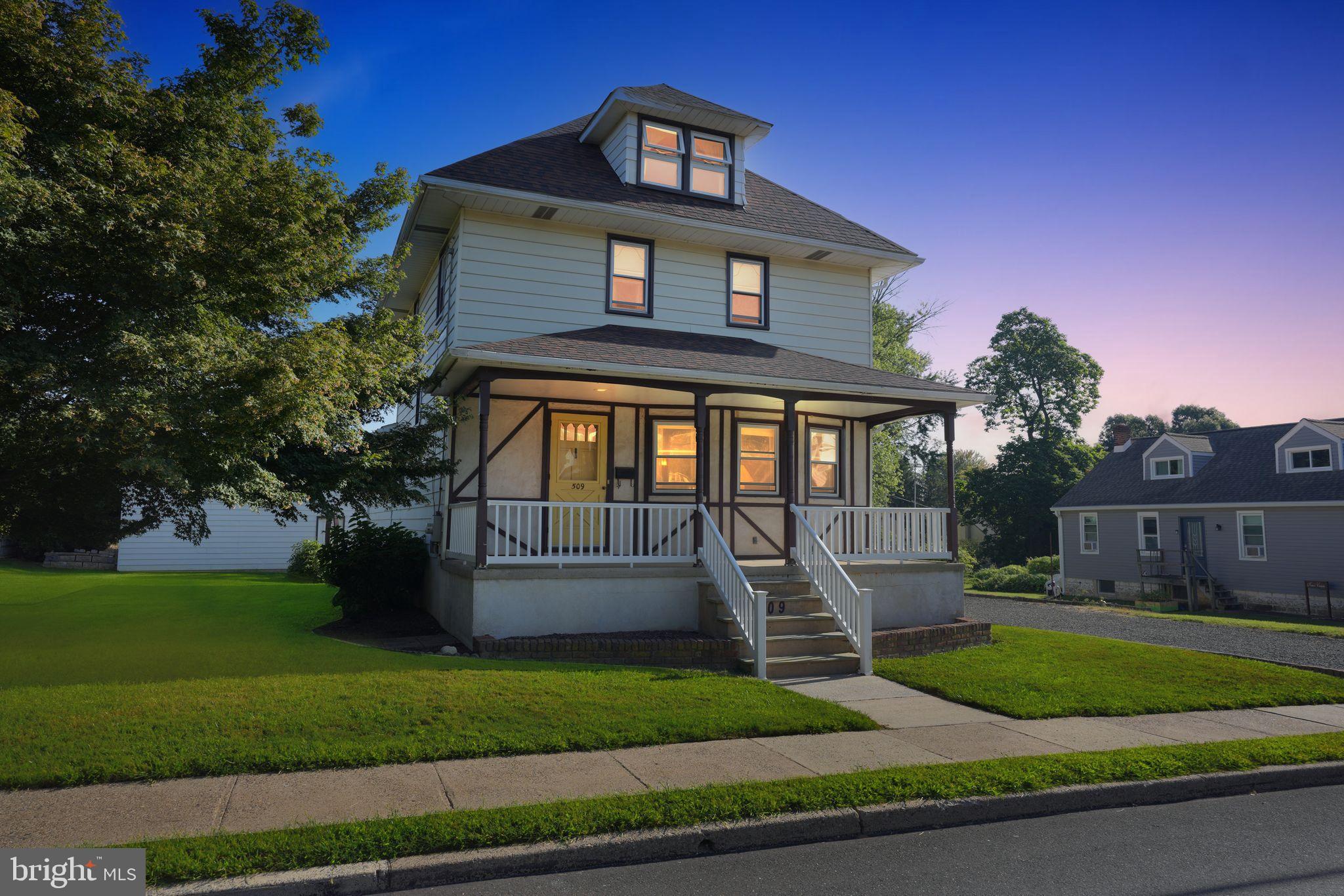 Welcome to 509 Lincoln Avenue in Willow Grove. Walk up the front porch which is perfect for relaxing while you enjoy your morning coffee and enter through the front door to a spacious Living Room with a closet and steps to the second level. The Living Room opens to the Dining Room and an eat-in Kitchen that features an electric stove, built-in Dishwasher, Refrigerator and a double sink. There is also a large storage closet that can be turned into a pantry. Off of the Dining Room there is a spacious Family Room with wood beam ceiling, a non-usable brick fireplace, a closet with built-in shelves, Laundry Area and a large Full Bath with a tub/shower combination. Along the back wall in the Family Room there is a large picture window that overlooks the three car detached garage, stone driveway and backyard. Off of the Family Room there are steps that lead to the side door and additional steps to the partially finished Basement with a finished room that could be an Exercise Room. The second floor features 4 Bedrooms and a Full Bath with a tub/shower combo. One of the Bedrooms has steps to the attic that can be an office or a storage area that has windows. For the car lovers, this home features an oversized Three Car Detached garage (39 ft X 27ft), 10 ft ceiling and 2 workbenches. There is additional storage located in the back of the home under the Family Room with two entrances. This home is close to Abington Memorial Hospital, Pennsylvania Turnpike and the Willow Grove Mall. Make an appointment today!